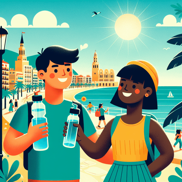 Hidrátate bien durante tus paseos por Alicante en verano.