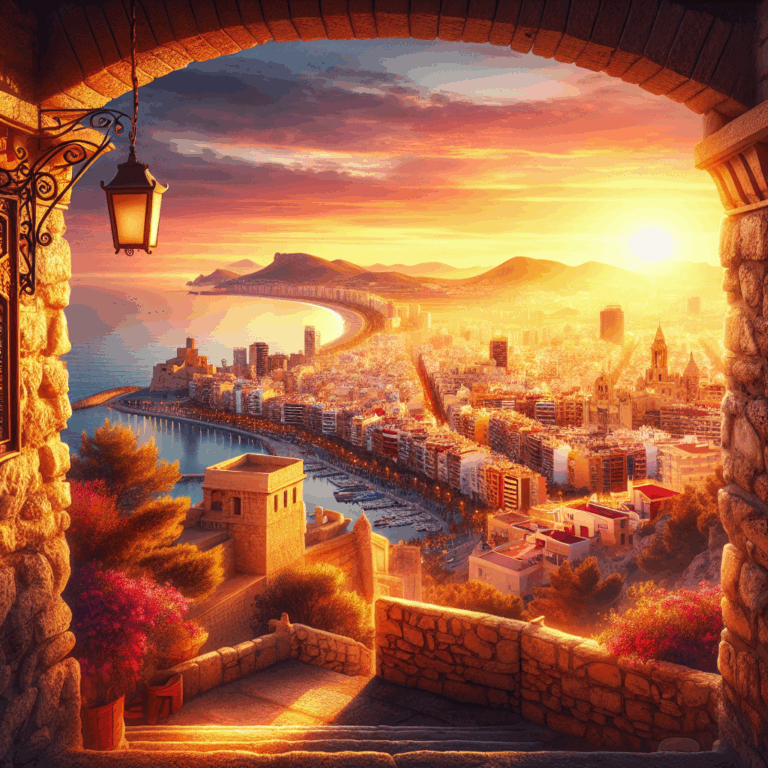 Ver el atardecer desde el castillo de Alicante