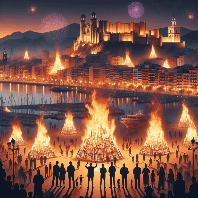 Ver hogueras durante las fiestas de Alicante