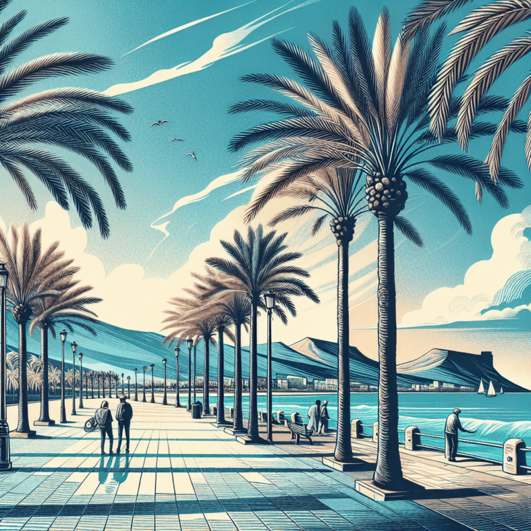 Observar palmeras en el paseo de Alicante